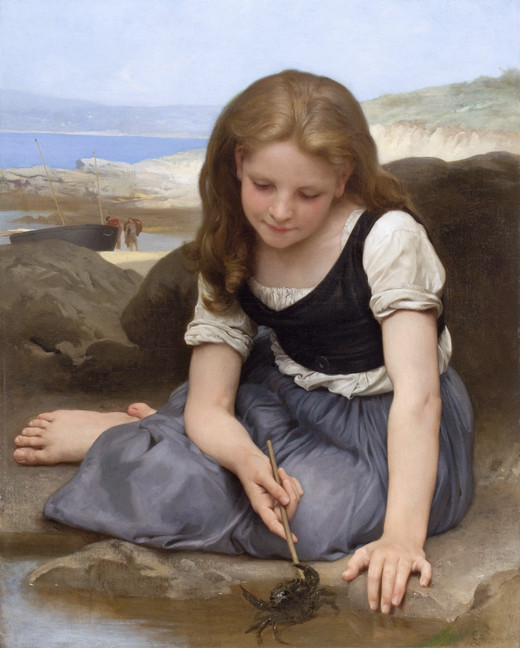 Le crabe *oil on canvas *81.3 x 65.4 cm *signed b.l: 1869. W-BOUGUEREAU