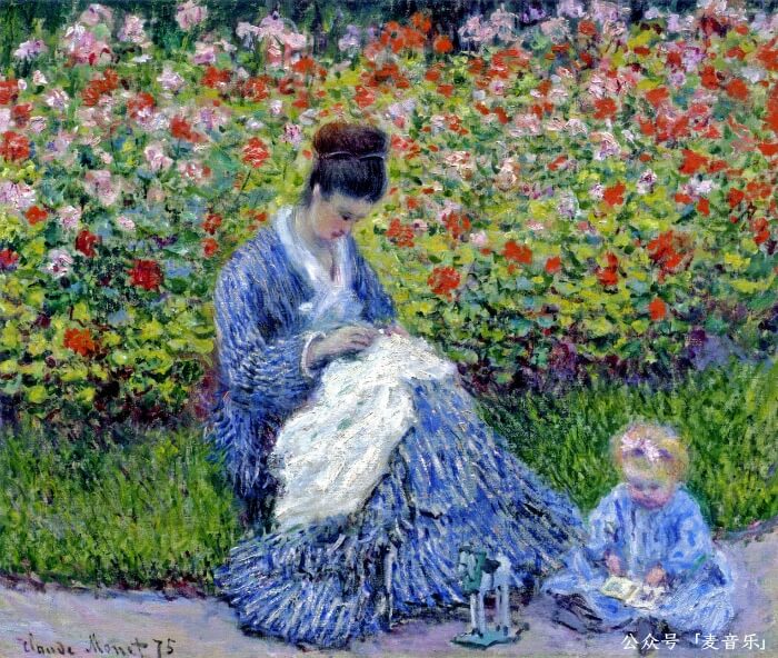 Camille Monet and a Child in the Artist's Garden in Argenteuil©️莫奈