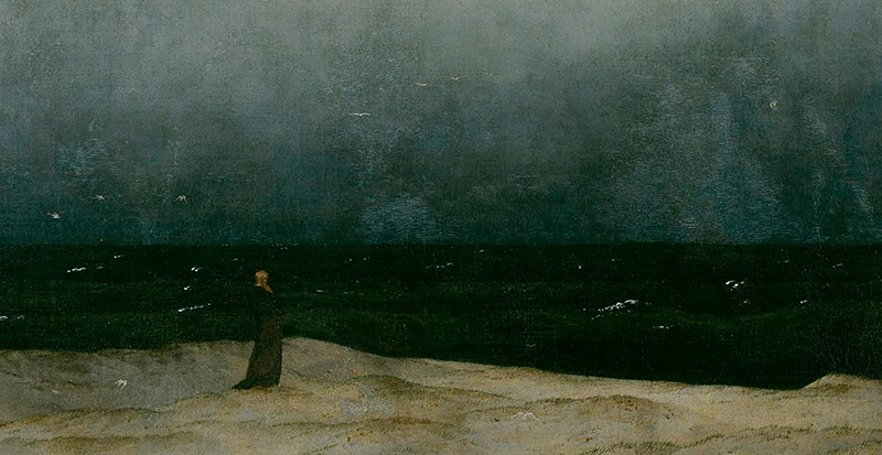 Monk by the Sea, pre-condition before restoration | Caspar David Friedrich