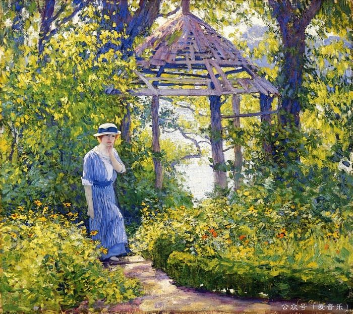 Girl in a Wickford Garden, New England © Guy Rose