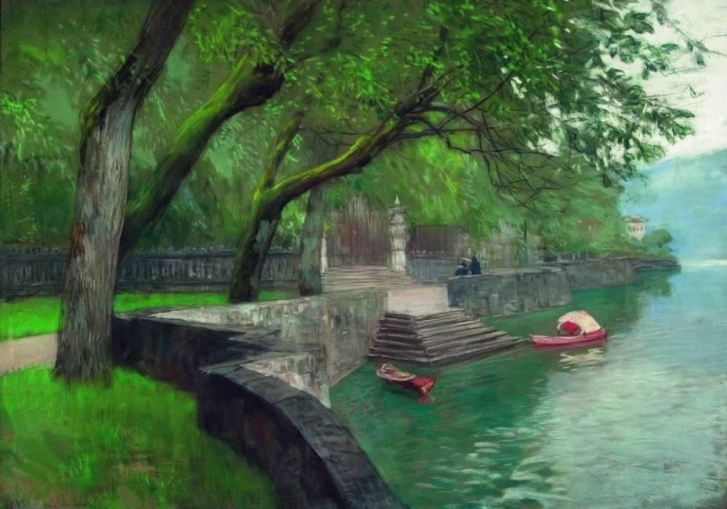 At the lake Como. Enbankment.©Isaac Levitan