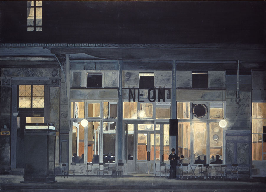 Cafe ''Neon'' at night, 1965 - Yiannis Tsaroychis